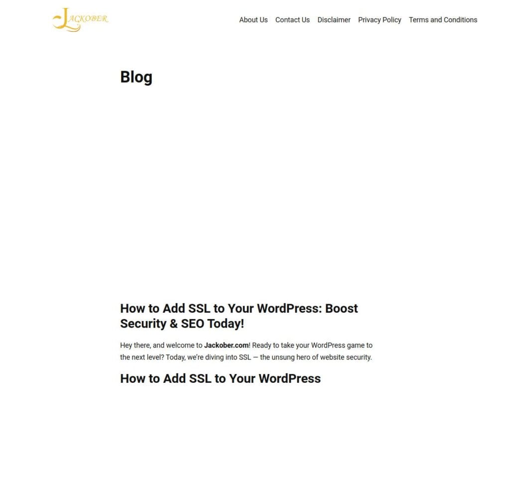 Jackober.com - Free WordPress Themes for Blog in 2025 - Homepage