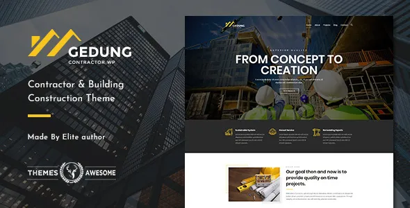Contractor Gedung - Best Construction WordPress Themes in 2025 by Jackober